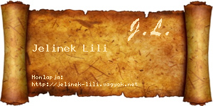 Jelinek Lili névjegykártya