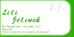 lili jelinek business card